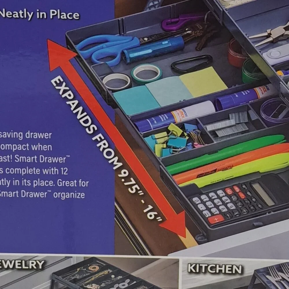 Smart‎ Drawer Organizer for Standard Drawers- Expanding Multi-level  NIB